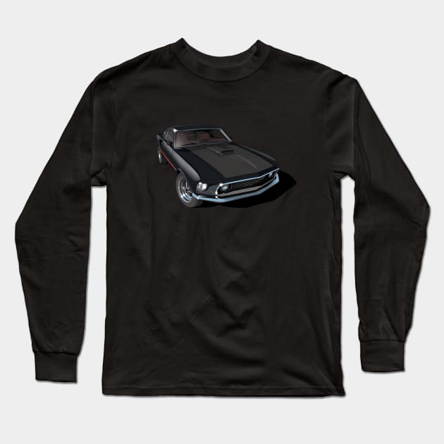 1969 ford mustang mach 1 Long Sleeve T-Shirt by candcretro